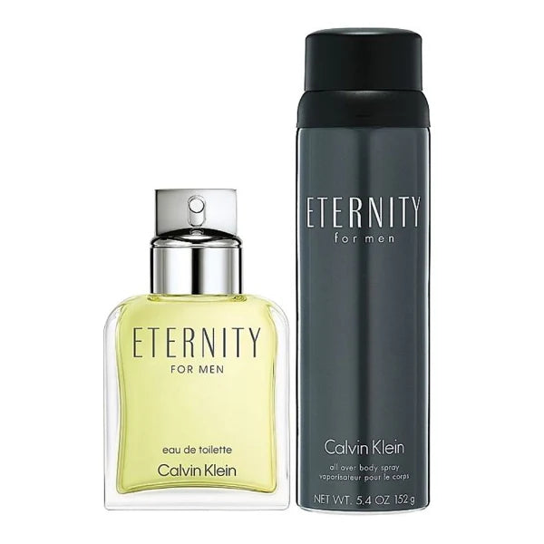 مجموعة هدايا كالفن كلاين إتيرنيتي للرجال – عطر 100 مل ماء تواليت + 150 مل بخاخ