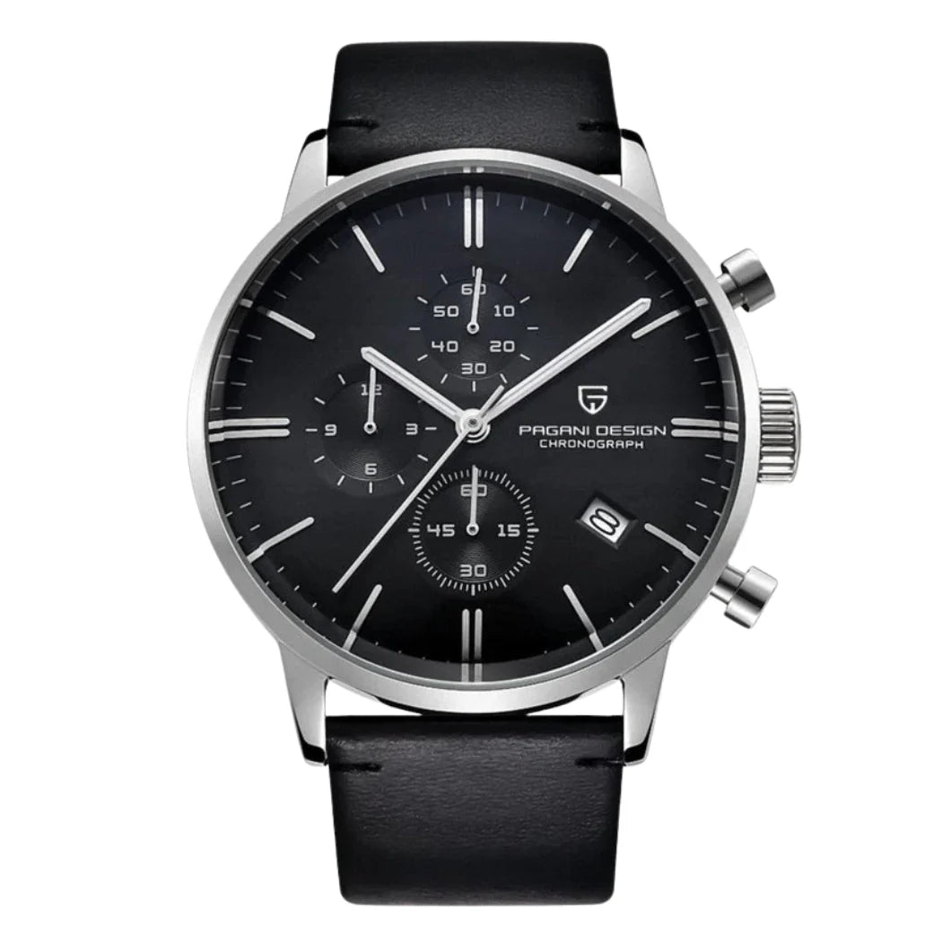 Pagani Design Stainless Steel Black Dial Chronograph Watch for Gents - PD-2720K