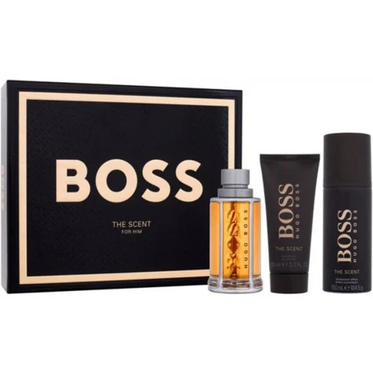 مجموعة هدايا عطر هوغو بوس - ذا سينت أو دو تواليت للرجال - 100 مل + 150 مل + 100 مل