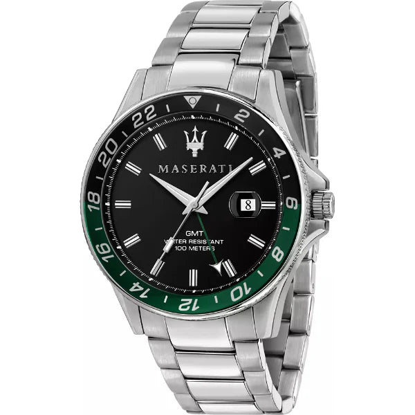 Maserati Sfida Silver Stainless Steel Black Dial Quartz Watch for Gents - R8853140005