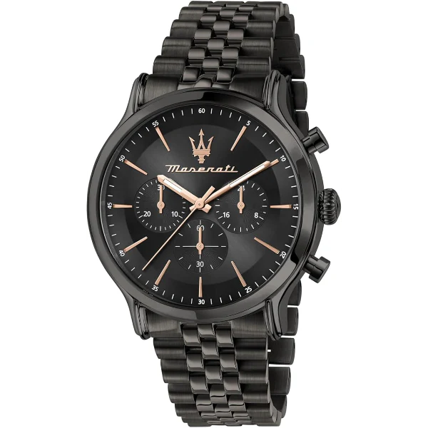 Maserati Epoca Black Stainless Steel Black Dial Quartz Watch for Gents - R8873618019