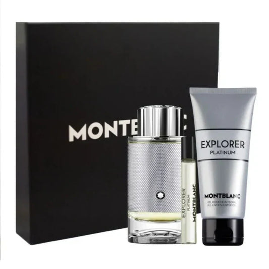مجموعة هدايا إكسبلورر بلاتينيوم ثلاثية القطع – عطر مركز 100 مل + عطر مركز 7.5 مل + جل استحمام 100 مل