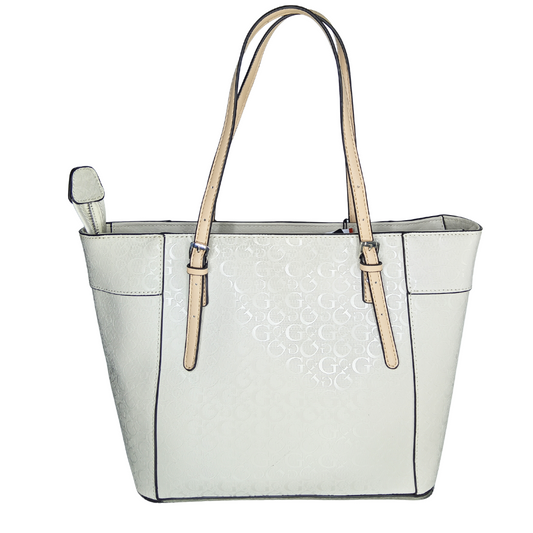 حقيبة تسوق كبيرة من GUESS طراز Delaney - بيج | حقيبة تسوق واسعة وأنيقة
