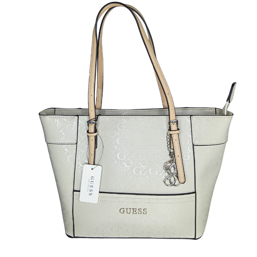 حقيبة تسوق كبيرة من GUESS طراز Delaney - بيج | حقيبة تسوق واسعة وأنيقة
