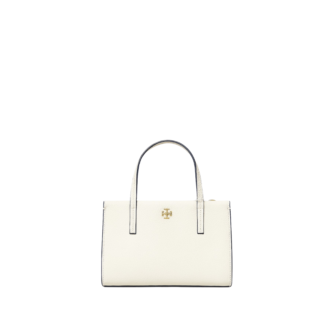 Tory Burch Thea Convertible Mini Tote & Crossbody – New Ivory Pebbled Leather