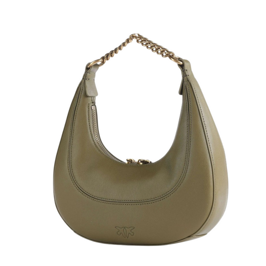 حقيبة كتف PINKO Brioche Classic Hobo - جلد العجل الناعم Verde Abete