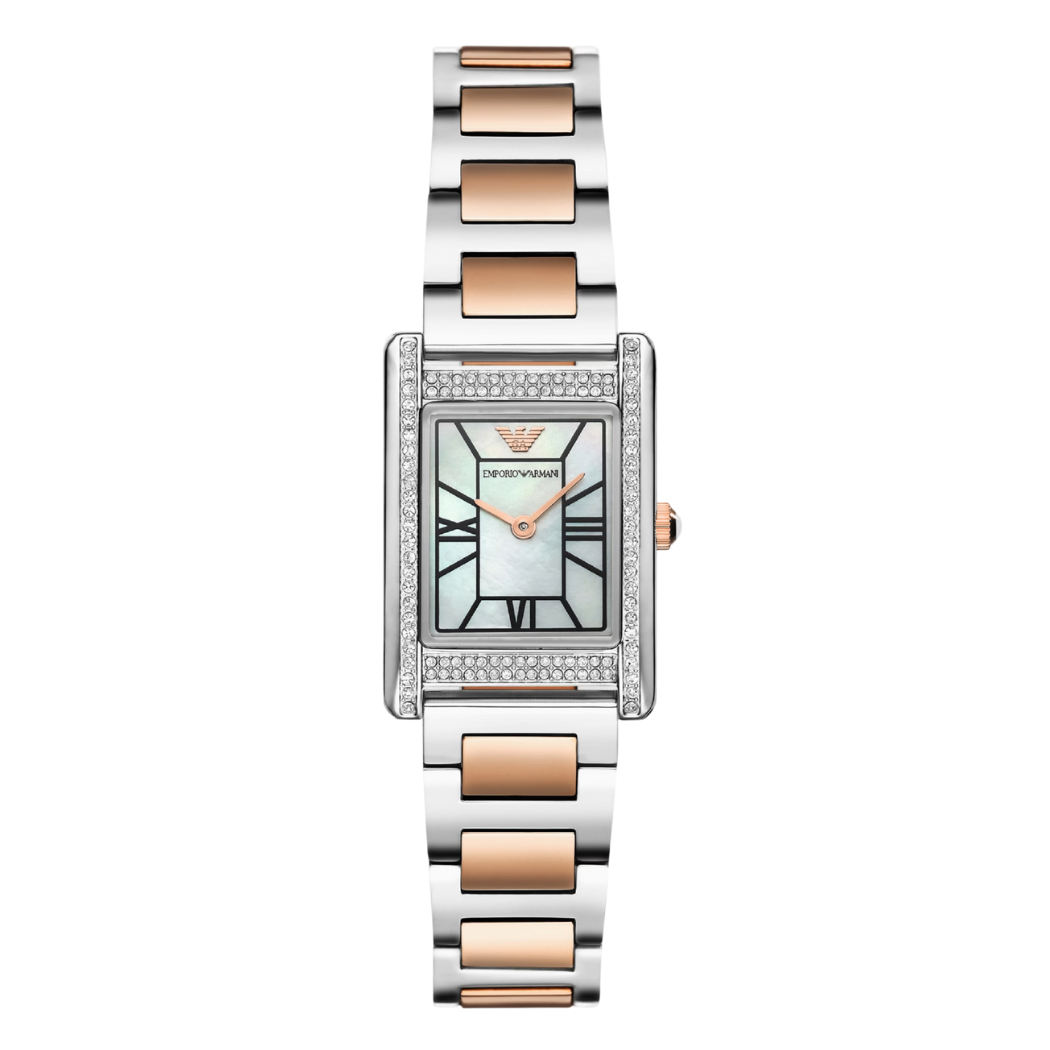 EMPORIO ARMANI Genni Two-tone Stainless Steel Mother-of‑pearl Dial Quartz Watch for Ladies - A11626