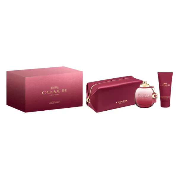مجموعة عطر كوتش وايلد روز أو دو بارفان للنساء – 90 مل أو دو بارفان + 100 مل لوشن للجسم + 25 مل للسفر