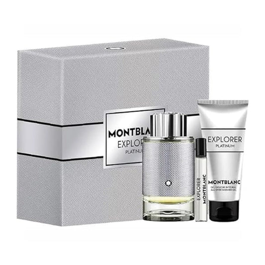 Mont Blanc Explorer Platinum Eau De Parfum For Him Set – 100ml EDP + 7.5ml + 100ml SG