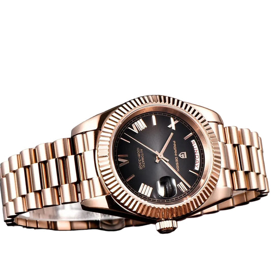 Pagani Design Rose Gold Stainless Steel black Dial Automatic Watch for Gents - PD-1783RB