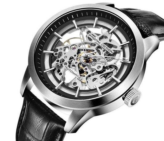 Pagani Design Stainless Steel Skeleton Dial Automatic Watch for Gents - PD-1638
