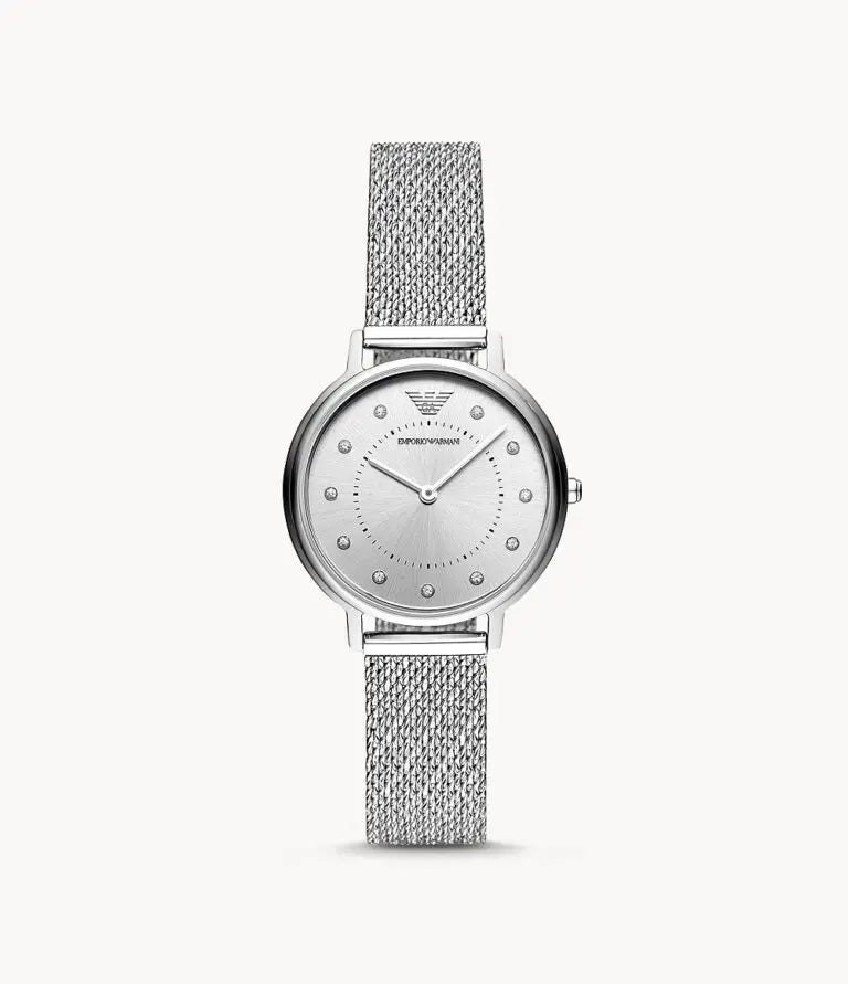 Emporio Armani Women’s Quartz Silver Stainless Steel Silver Dial 32mm Watch AR11128