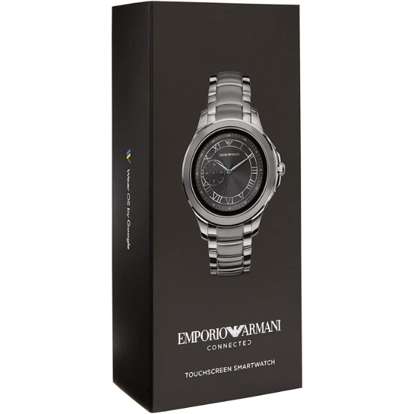 EMPORIO ARMANI Alberto Gen 4 Silver Stainless Steel Grey Dial Smartwatch for Gents - EMPORIO ARMANI ART 5010J