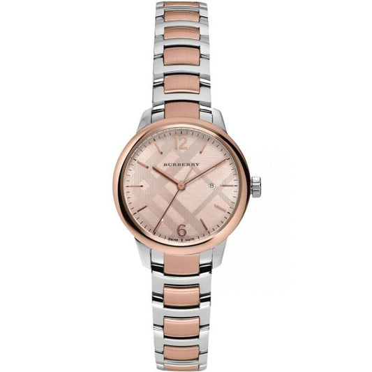 Burberry Women’s Swiss Made Quartz Stainless Steel Rose Gold Dial 32mm Watch BU10117