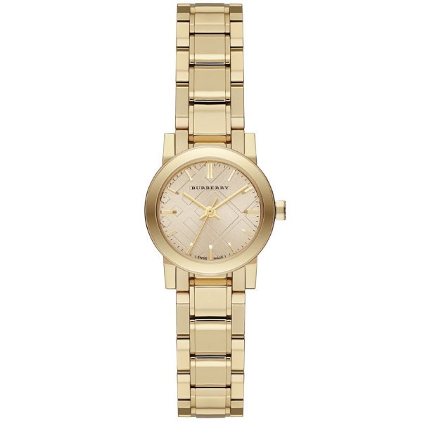 Burberry Ladies Swiss Made Stainless Steel Champagne Dial 26mm Watch BU9227
