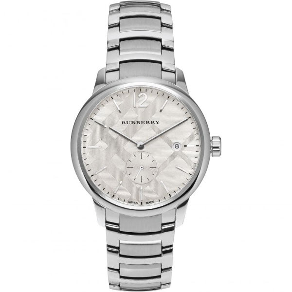 Burberry Men’s Swiss Made Quartz Stainless Steel Silver Dial 40mm Watch BU10004