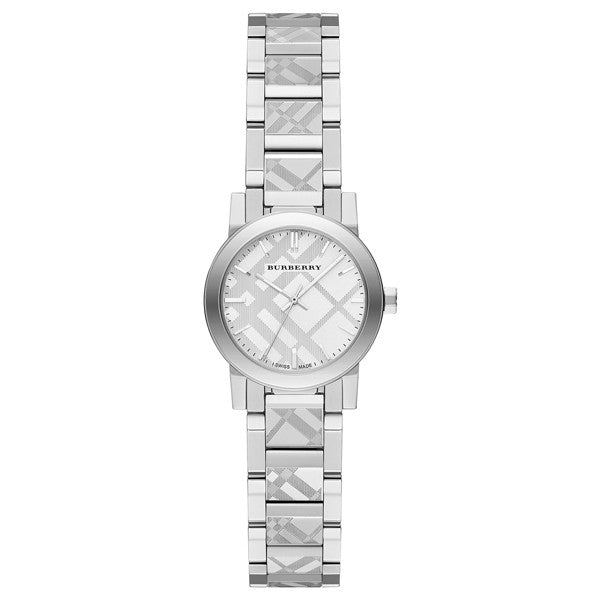 Burberry Ladies Swiss Made Stainless Steel Silver Dial 26mm Watch BU9233