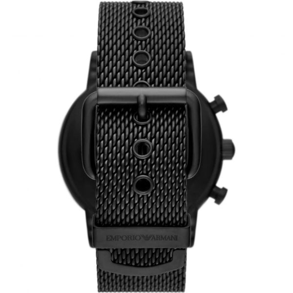 EMPORIO ARMANI Luigi Black Mesh Bracelet Green Dial Chronograph Quartz Watch for Gents - AR11470