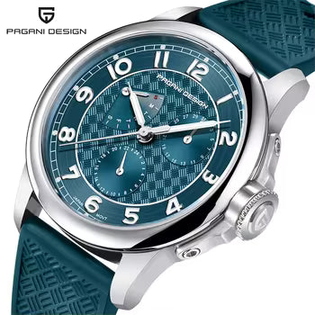 Pagani Design Stainless Steel Teal Dial Multi-Function Automatic Watch for Gents - PD-1780