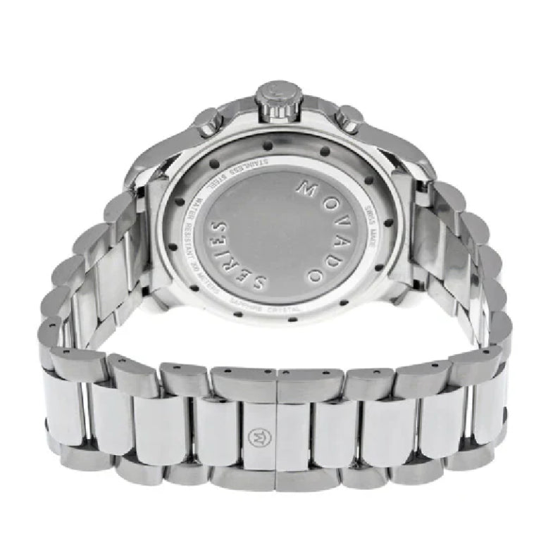 Movado Men’s Swiss Made Quartz Silver Stainless Steel Black Dial 42mm Watch 2600110