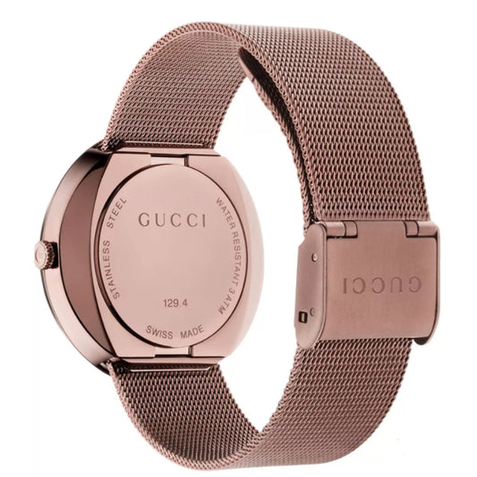 Gucci Women’s Quartz Swiss Made Rose Gold Stainless Steel Bronze Dial 35mm Watch YA129445 (Without Tag)  Gucci Women’s Quartz Swiss Made Rose Gold Stainless Steel Bronze Dial 35mm Watch YA129445