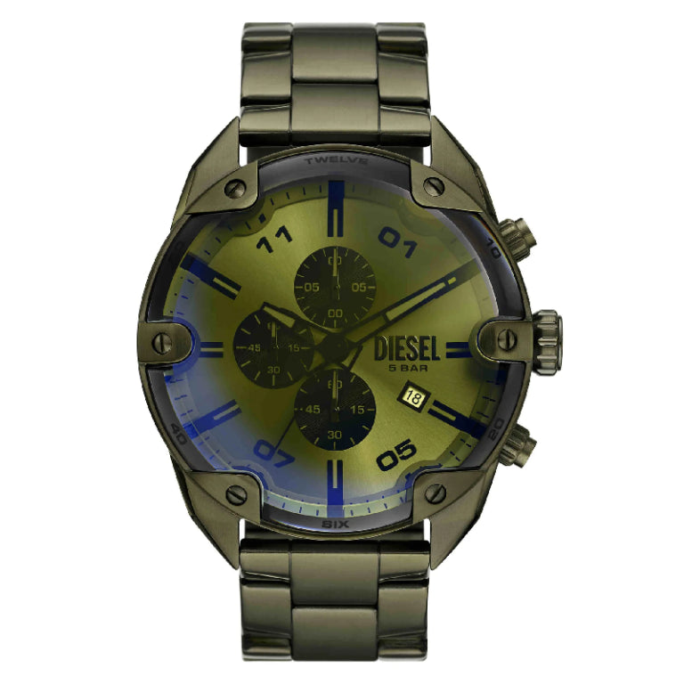 Diesel Men’s Chronograph Quartz Green Stainless Steel Green Dial 49mm Watch DZ4670