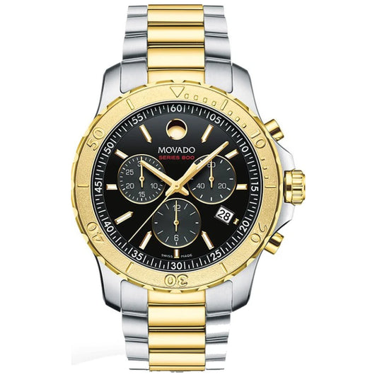 Movado Men’s Swiss Made Quartz Two-tone Stainless Steel Black Dial 42mm Watch 2600138