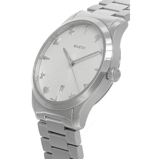 Gucci Women’s Quartz Swiss Made Silver Stainless Steel White Dial 38mm Watch YA1264028A