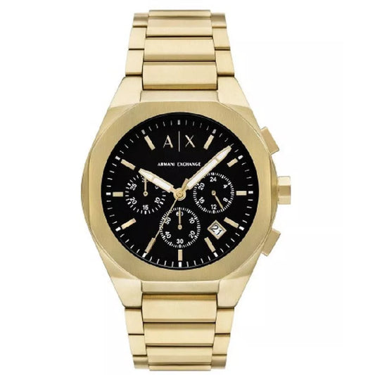 Armani Exchange Men’s Quartz Gold Stainless Steel Black Dial 42mm Watch AX4180
