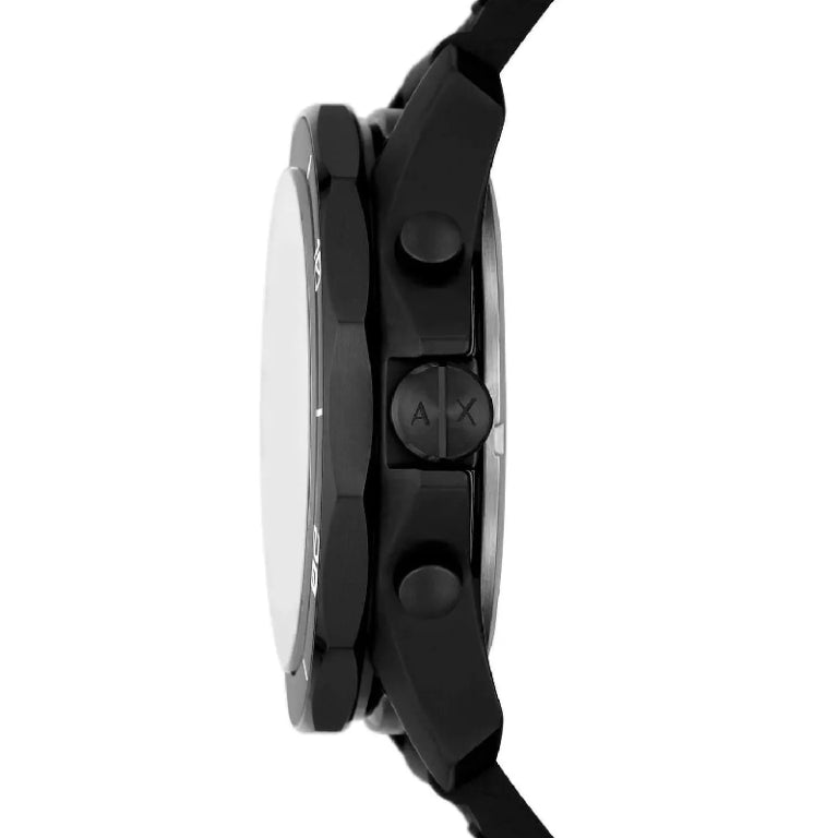 Armani Exchange Men’s Quartz Black Silicone Strap Black Dial 44mm Watch AX1961