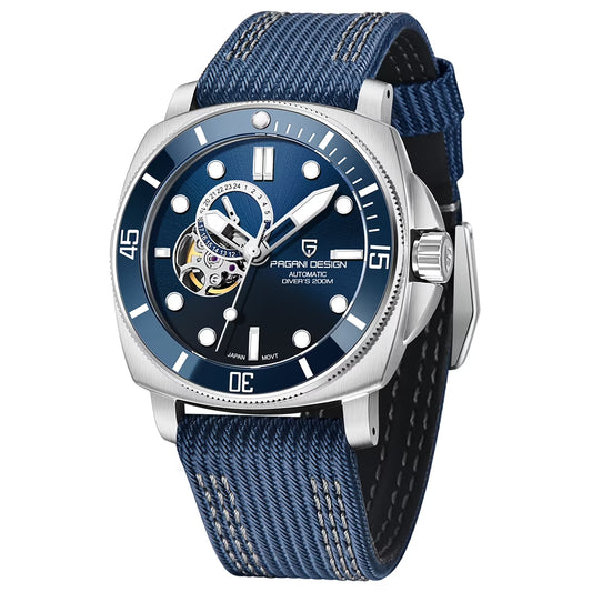 Pagani Design Stainless Steel Blue Dial Automatic Watch for Gents - PD-1736