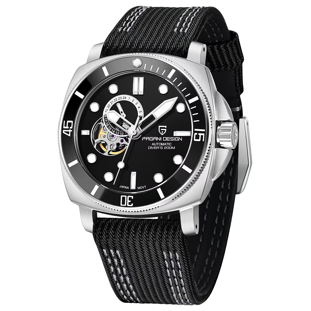 Pagani Design Stainless Steel Black Dial Automatic Watch for Gents - PD-1736