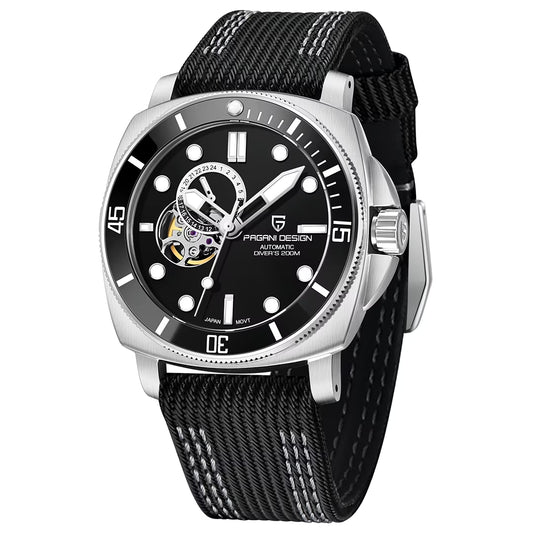 Pagani Design Stainless Steel Black Dial Automatic Watch for Gents - PD-1736