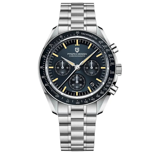 Pagani Design Stainless Steel Blue Dial Quartz Chronograph Watch for Gents - PD-1701-BLU