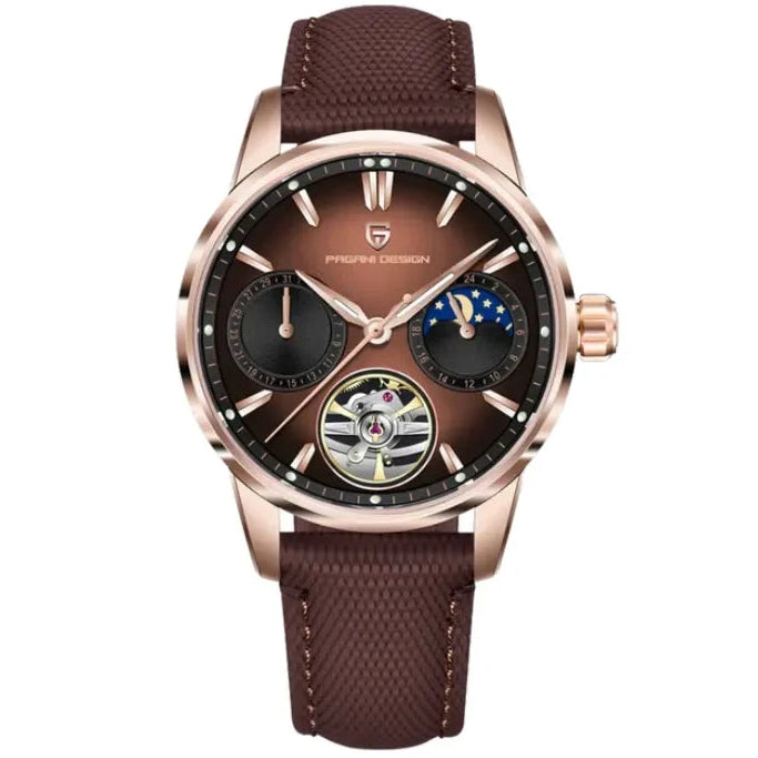 Pagani Design Rose Gold Stainless Steel Brown Dial Automatic Watch for Gents - PD-YS021