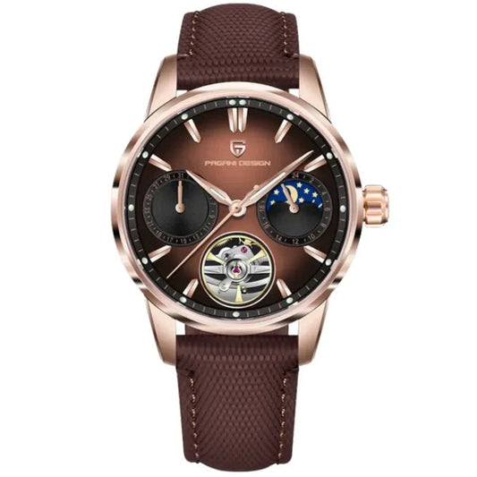 Pagani Design Rose Gold Stainless Steel Brown Dial Automatic Watch for Gents - PD-YS021
