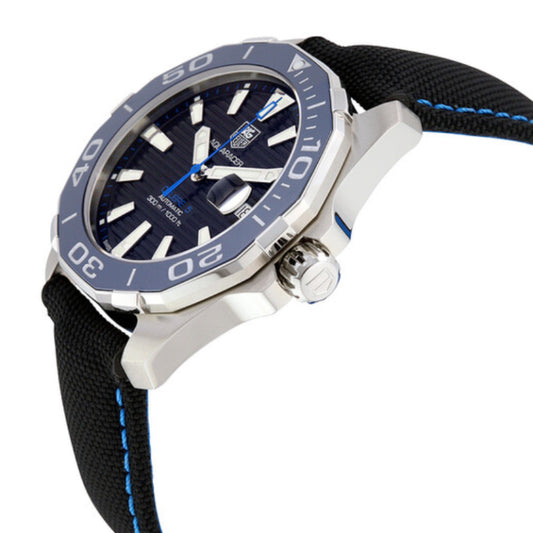 Tag Heuer Aquaracer Men’s Automatic Swiss Made Black Nylon Strap Black Dial 41mm Watch WAY211B.FC6363