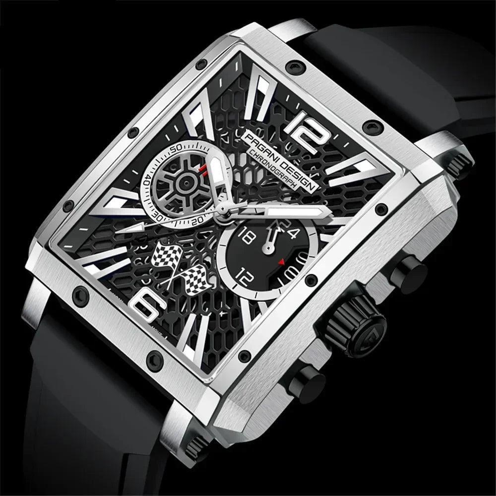 Pagani Design Stainless Steel Skeleton Dial Chronograph Watch for Gents - PD-1725