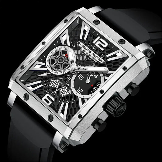 Pagani Design Stainless Steel Skeleton Dial Chronograph Watch for Gents - PD-1725