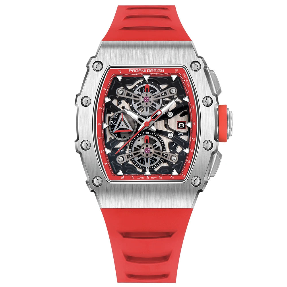 Pagani Design Stainless Steel Skeleton Dial Quartz Watch for Gents - PD-YS011