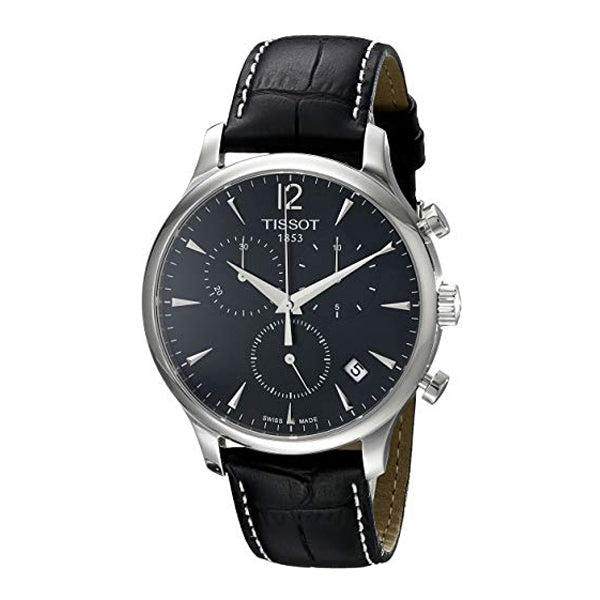 Tissot Tradition Black Leather strap Black Dial Quartz Watch for Men's - T-0636171605700