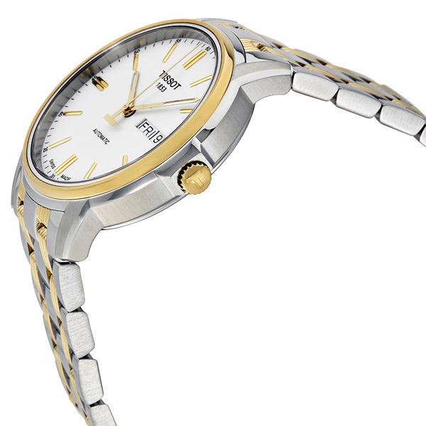 Tissot T-Classic Two-tone Stainless Steel White Dial Automatic Watch for Men's - T-0654302203100