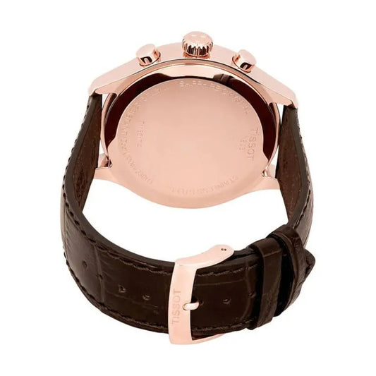 TISSOT Men’s Quartz Swiss Made Brown Leather Strap Silver Dial 45mm Watch T116.617.36.037.00