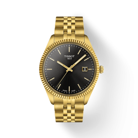 TISSOT Men’s Quartz Swiss Made Gold Stainless Steel Black Dial 40mm Watch T156.410.33.051.00