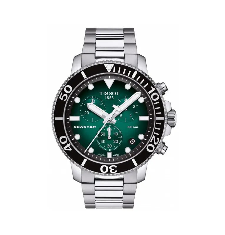 TISSOT Men’s Quartz Swiss Made Stainless Steel Green Gradient Dial 45mm Watch T120.417.11.091.01