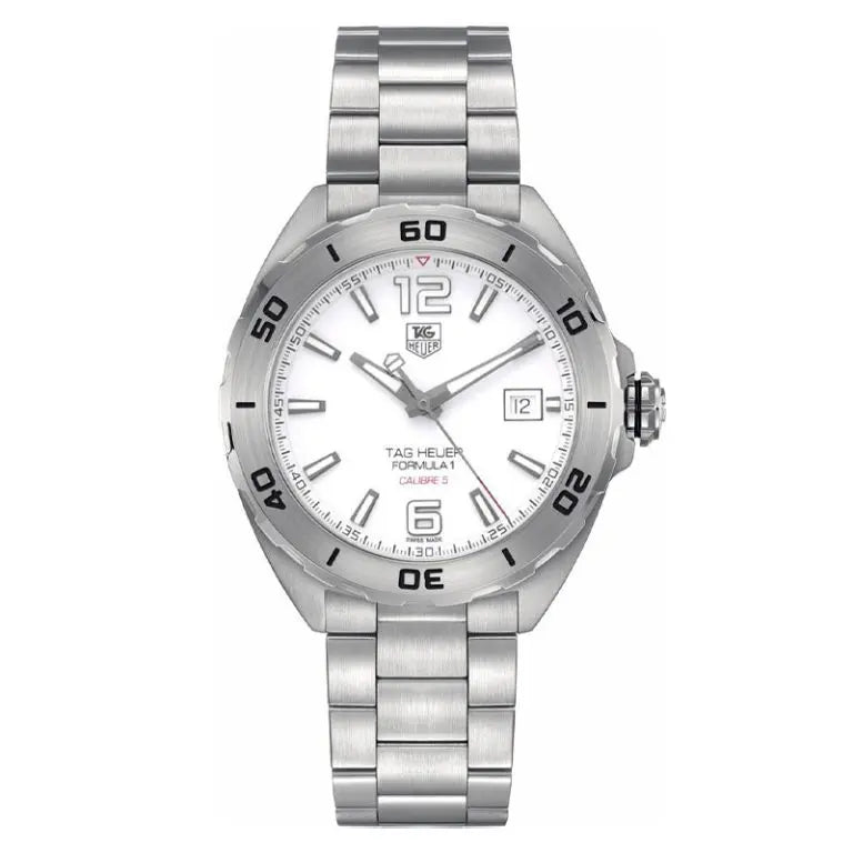 Tag Heuer Formula 1 Men’s Automatic Swiss Made Silver Stainless Steel White Dial 41mm Watch WAZ2114.BA0875