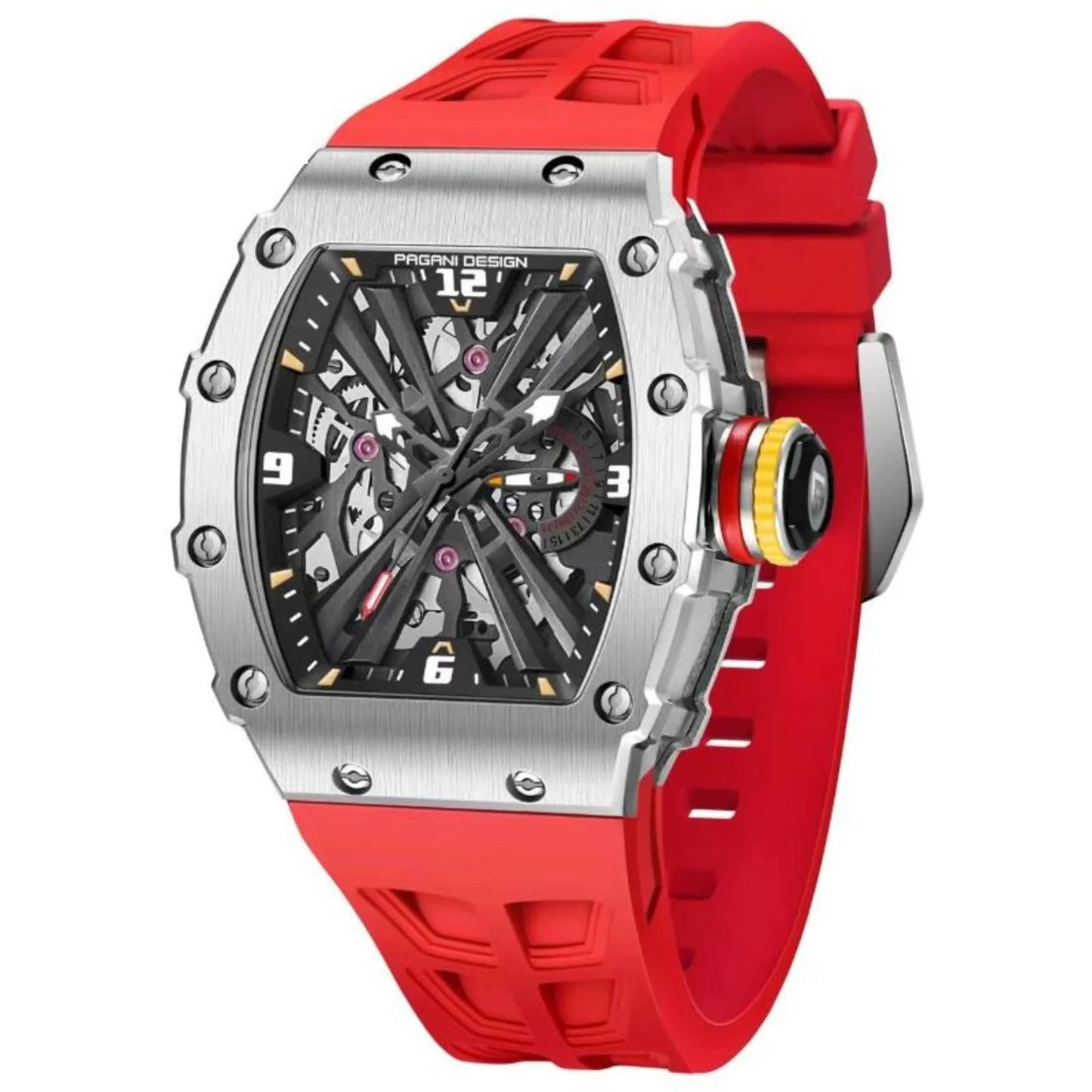 Pagani Design Stainless Steel Skeleton Dial Quartz Watch for Gents - PD-1738