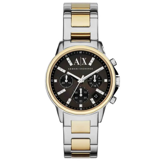 Armani Exchange Women’s Quartz Two Tone Stainless Steel Black Dial 36mm Watch AX4329