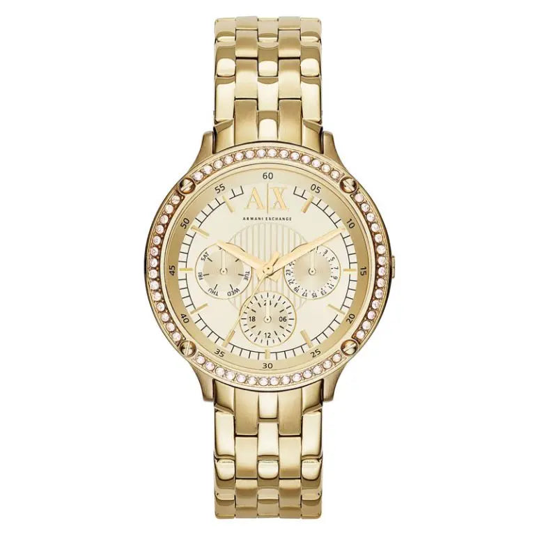 Armani Exchange Women’s Quartz Gold Stainless Steel Gold Dial 40mm Watch AX5408