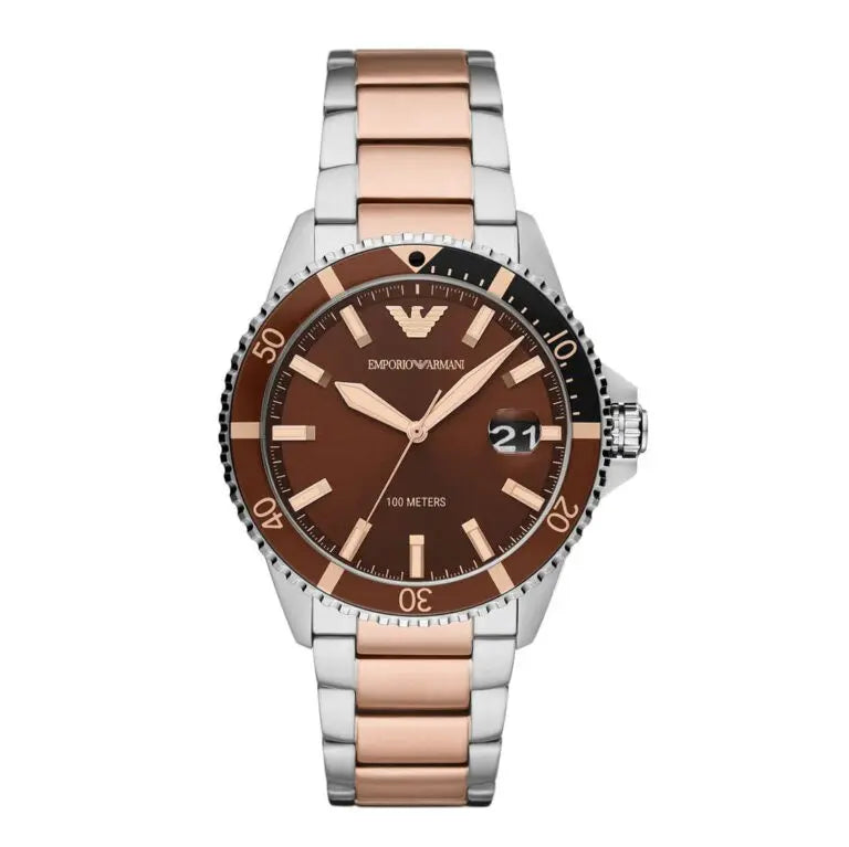 Emporio Armani Men’s Quartz Stainless Steel Brown Dial 42mm Watch AR11340